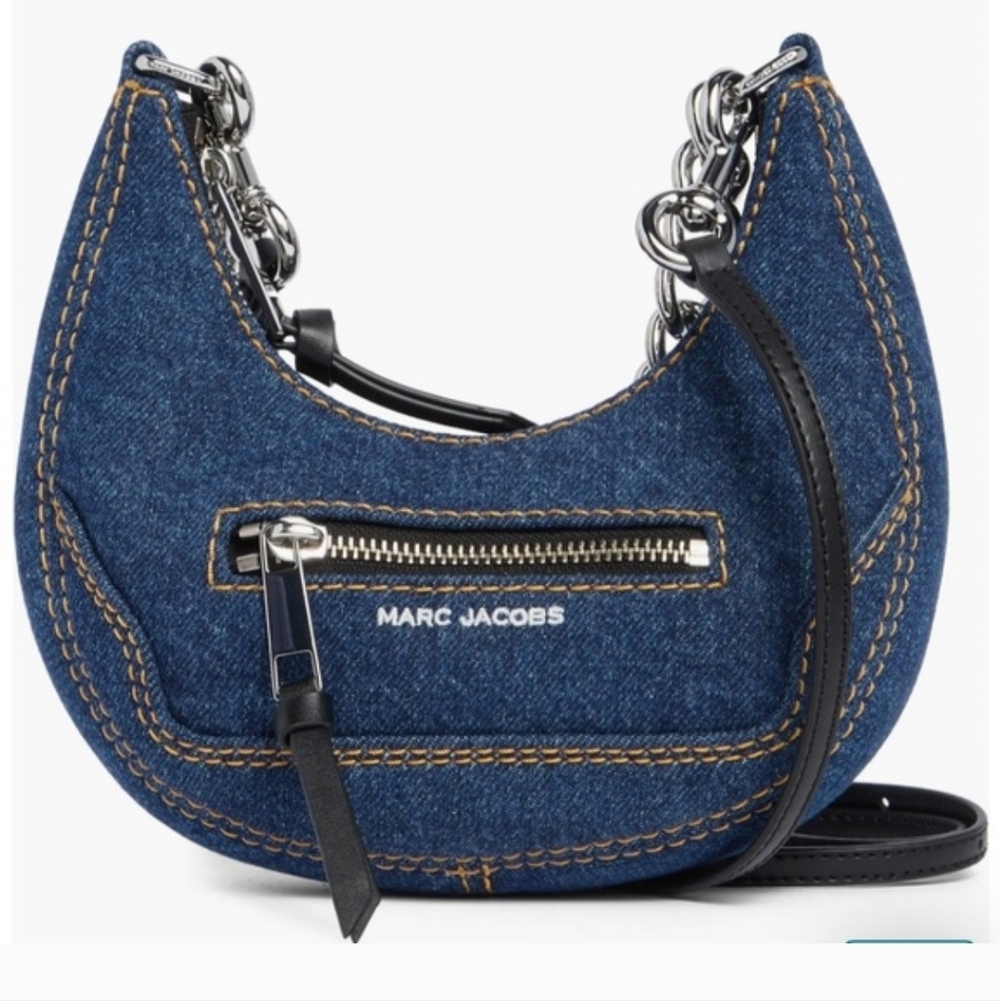 Marc Jacobs Indigo Denim Mini Crescent Bag - Picture 2 of 9
